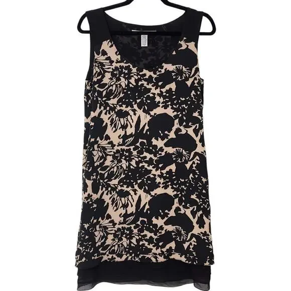 DVF Diane Von Furstenberg 95% Silk Sleeveless Tiered Hem Shift Dress (4) - Picture 4 of 13